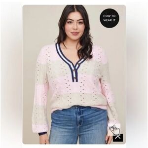 TORRID long sleeved perforated cardigan sweater soft Vegan cashmere 4X plus size